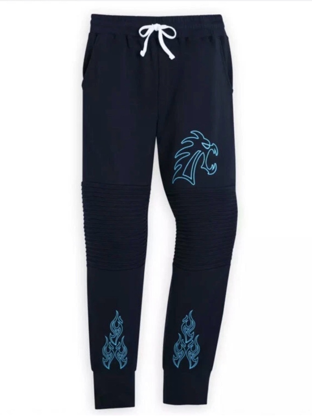 Disney Parks Disney Villains Hades Moto Sweatpants Joggers Mens Size XL Navy Blu